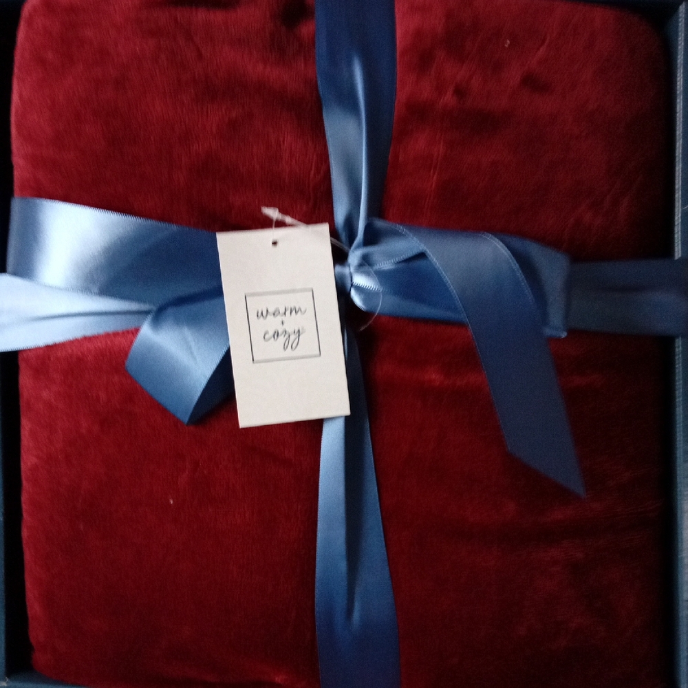 Warm Cozy Plush Red Throw Blanket